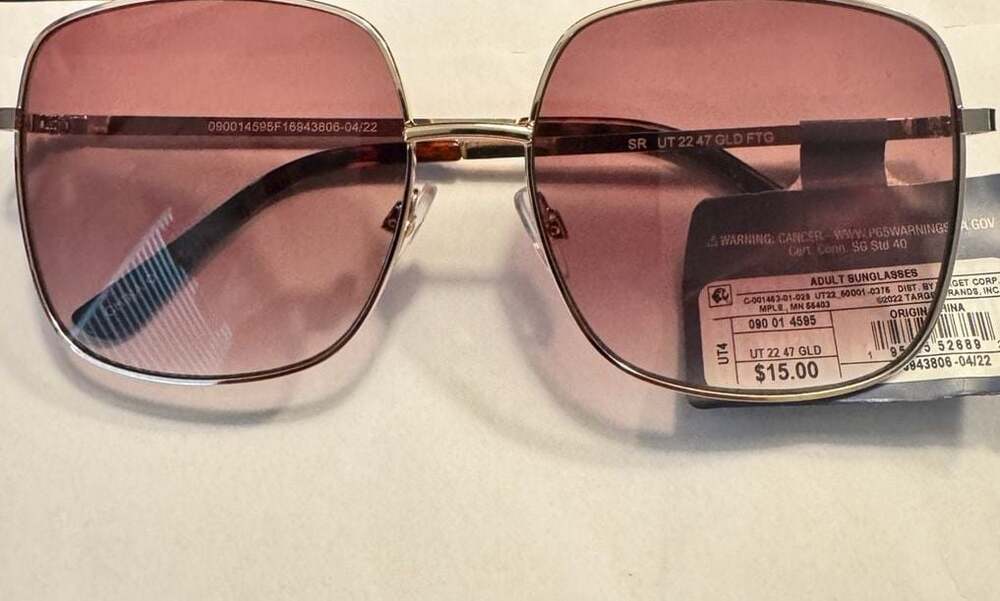 Universal Thread Women's Square Sunglasses Gold Pink Gradient